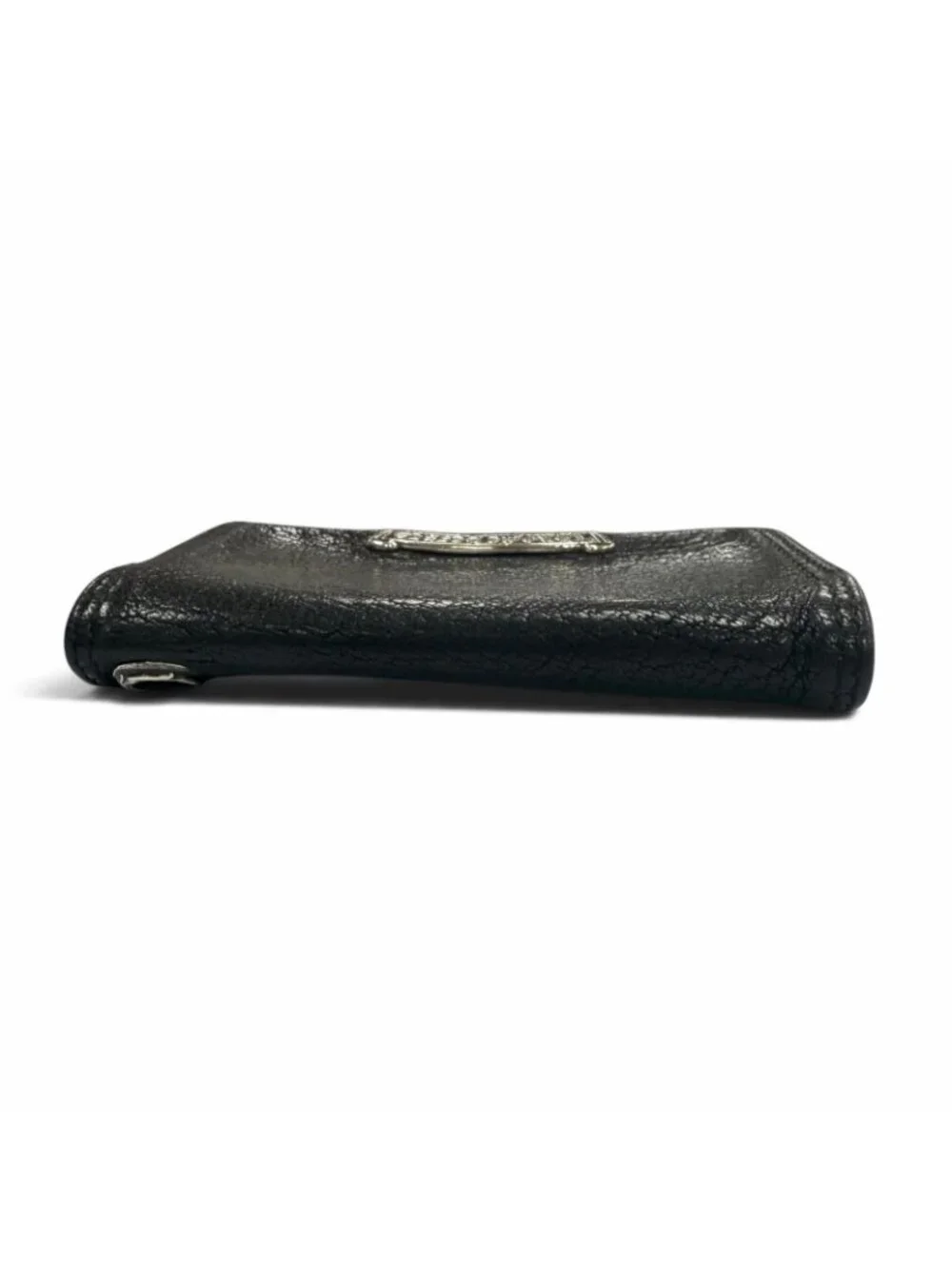 Chrome Hearts Card Case Leather 925 with Grommet Scroll Label Bifold Business